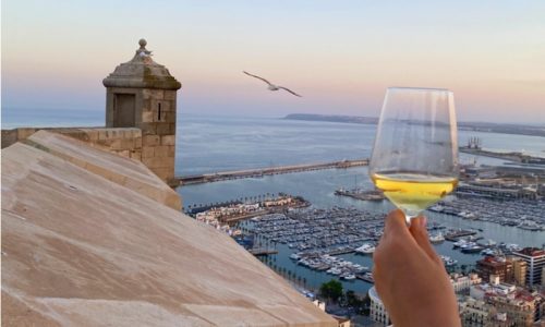Vista del puerto de Alicante desde el Castillo De Santa Bárbara